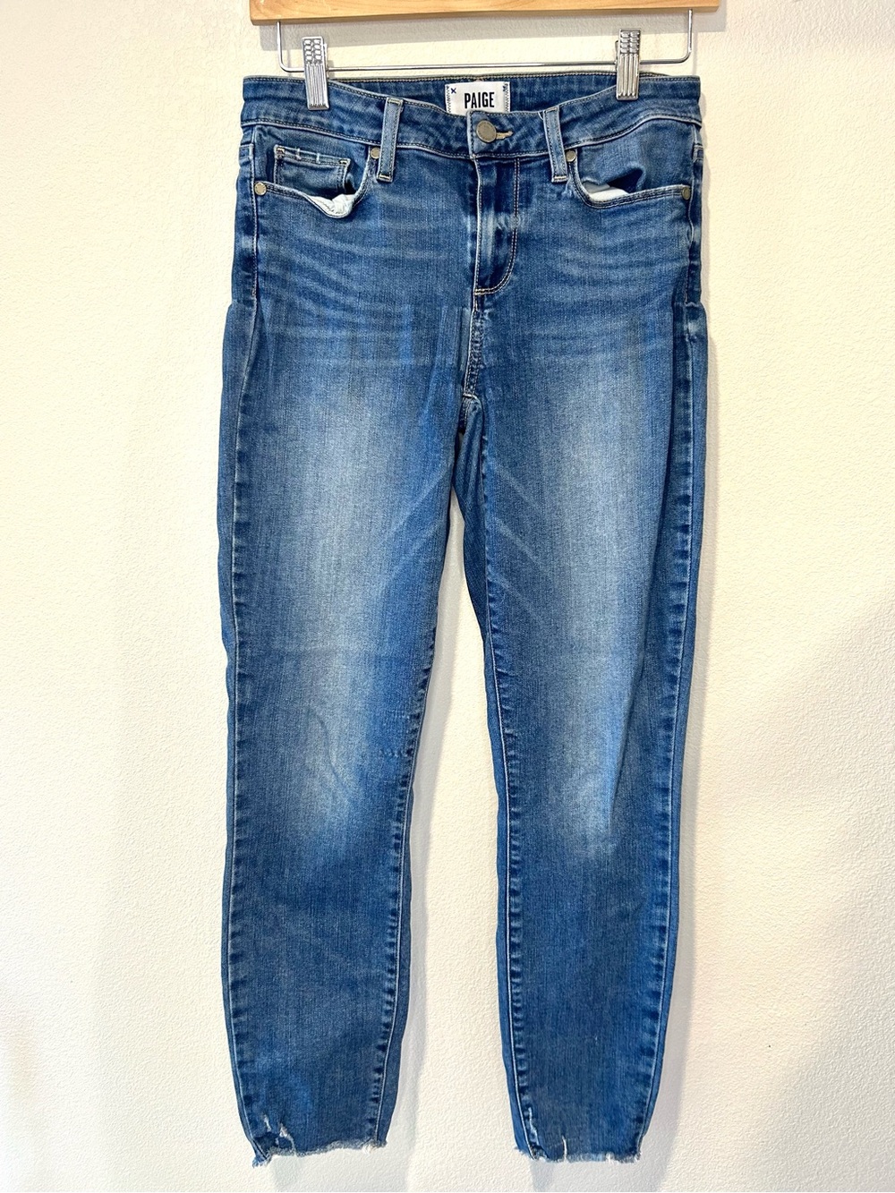 PAIGE Wide Leg Tapered Crop Jeans Premium Denim Casual Preppy Size 29